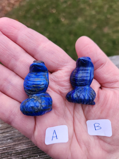 Carved Lapis Lazuli Cobra Snake: Crystal Carving, One