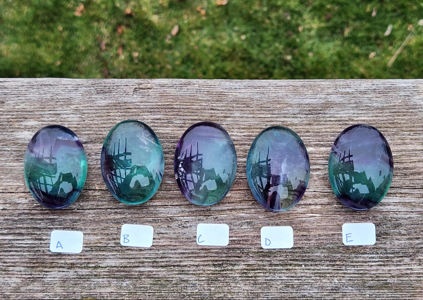 AAA Green & Purple Fluorite Crystal Palm, One