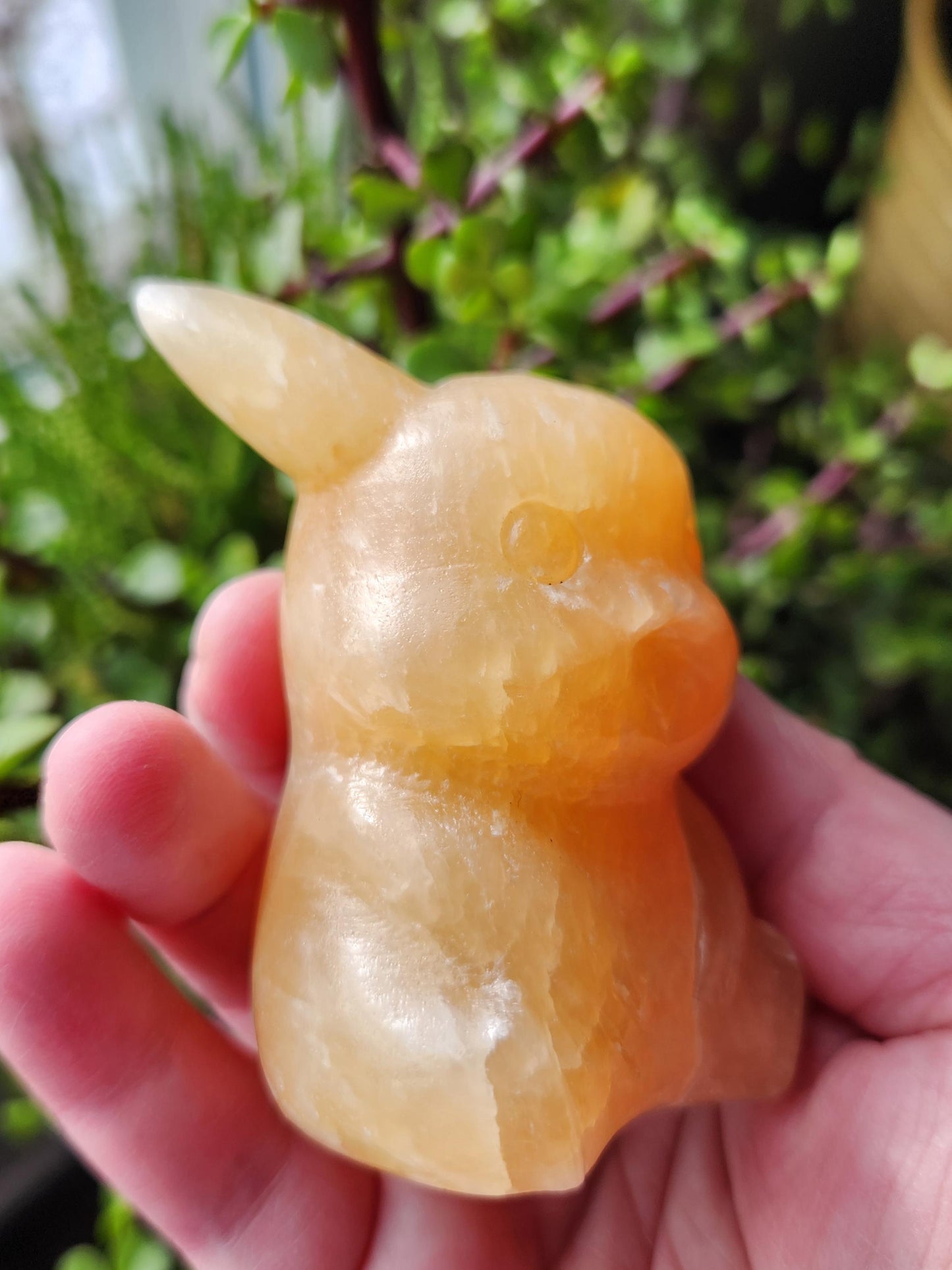 Super Medium Yellow Calcite Pikachu Natural Stone Crystal Pokemon