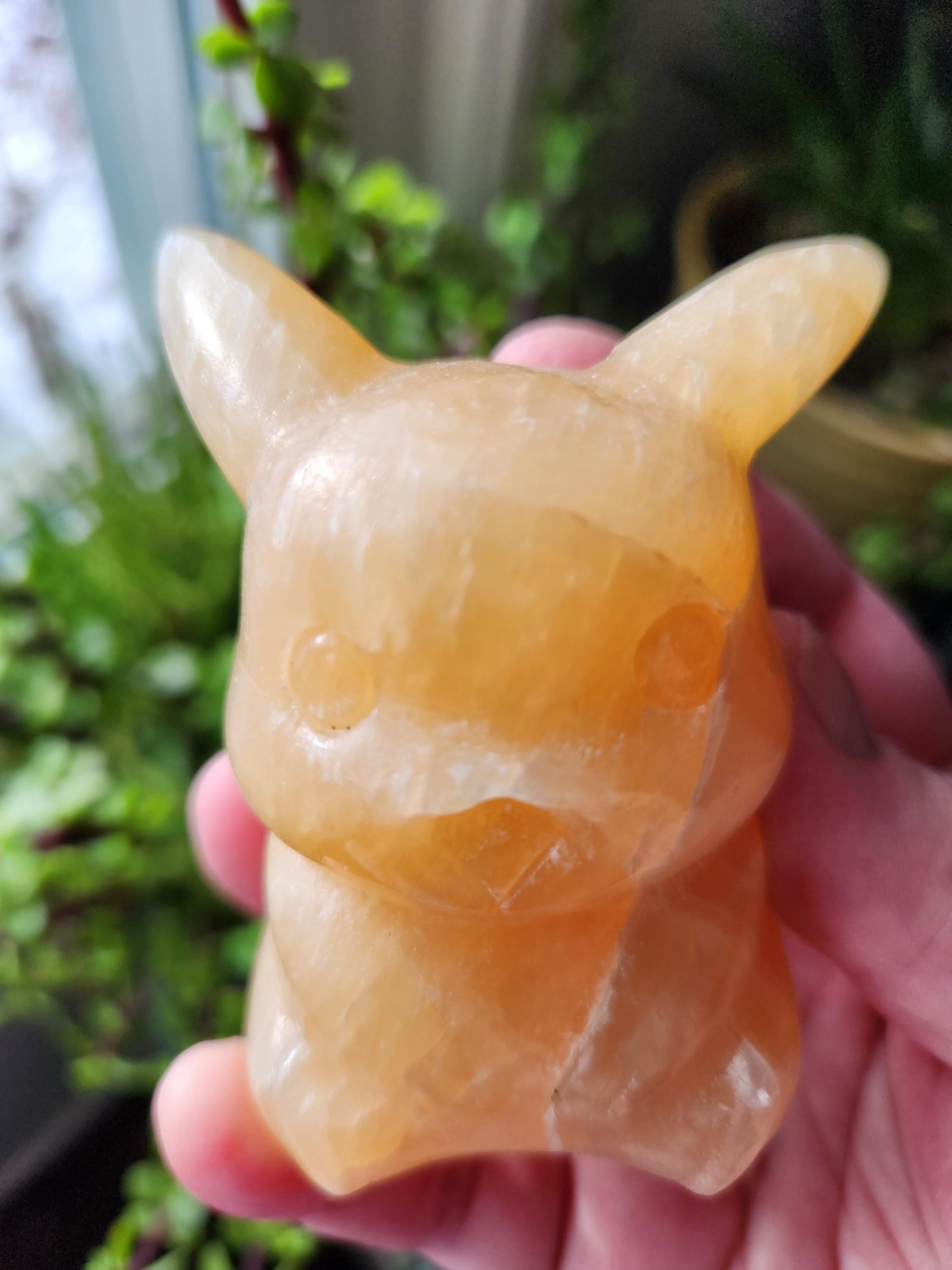 Super Medium Yellow Calcite Pikachu Natural Stone Crystal Pokemon