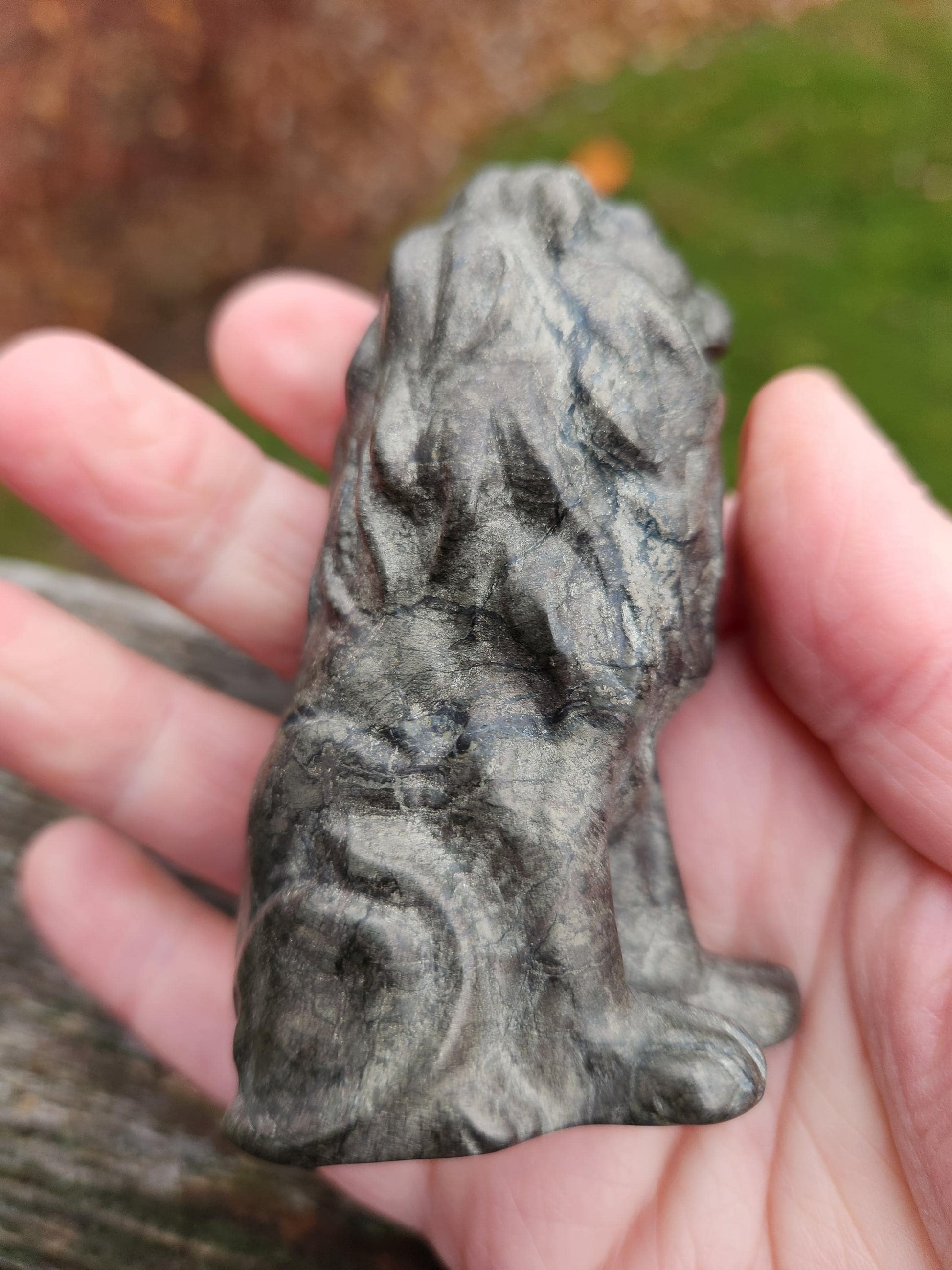 Regal Pyrite Lion Crystal Statue, Leo