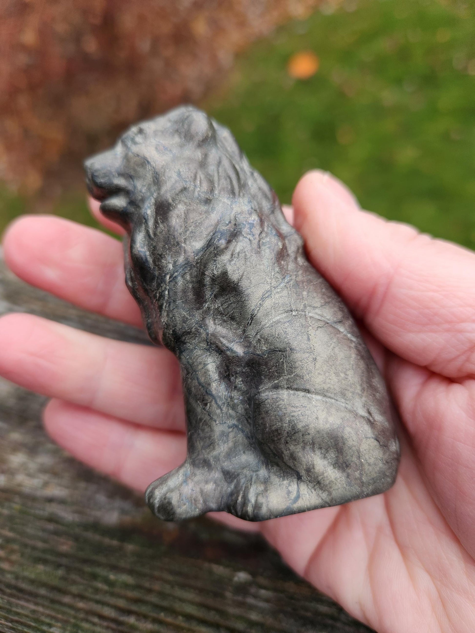 Regal Pyrite Lion Crystal Statue, Leo