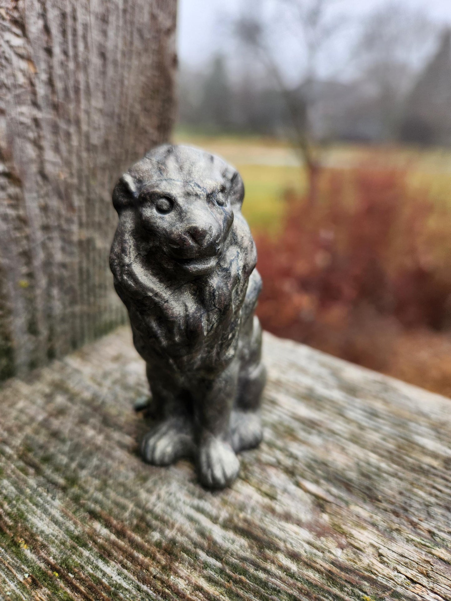 Regal Pyrite Lion Crystal Statue, Leo