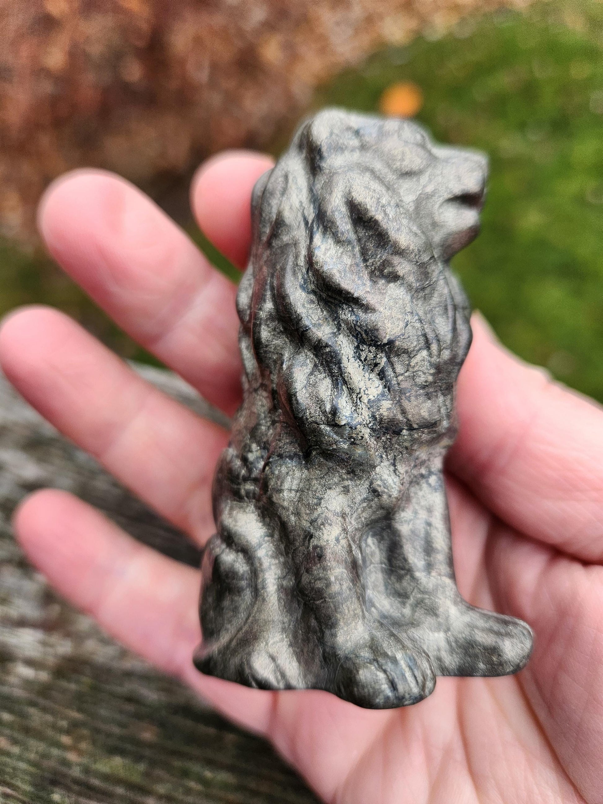 Regal Pyrite Lion Crystal Statue, Leo