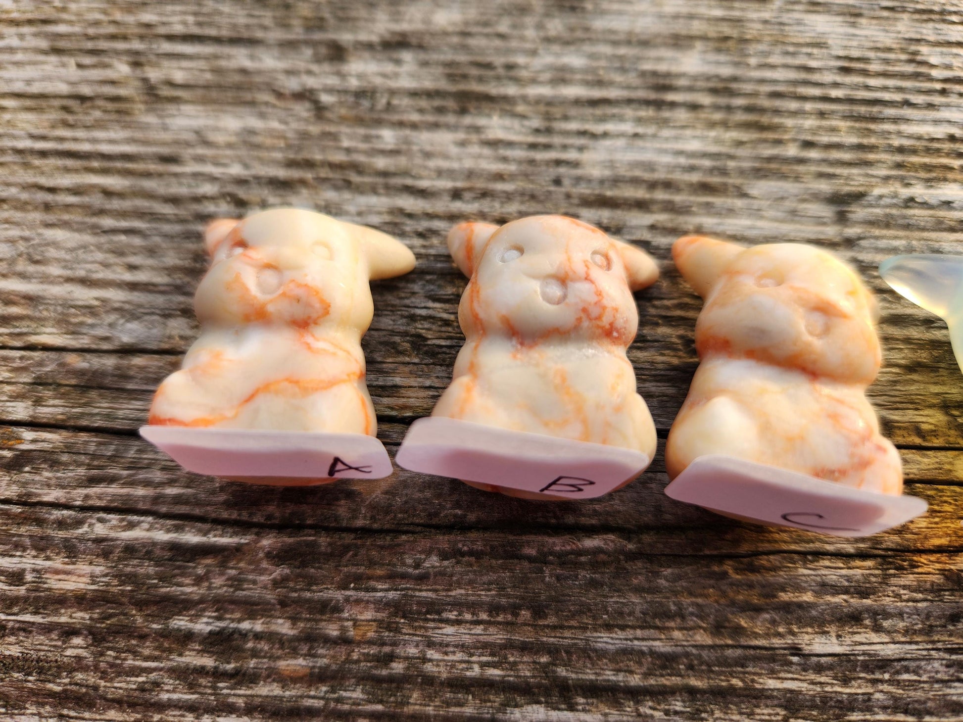 Mini Pokemon Pikachu: Pink Jasper, Opalite or Pink Opalite, One