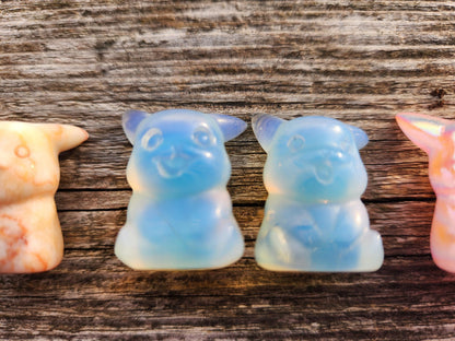 Mini Pokemon Pikachu: Pink Jasper, Opalite or Pink Opalite, One