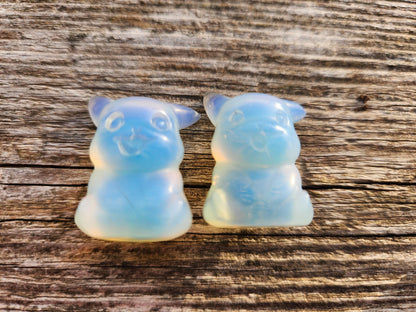 Mini Pokemon Pikachu: Pink Jasper, Opalite or Pink Opalite, One