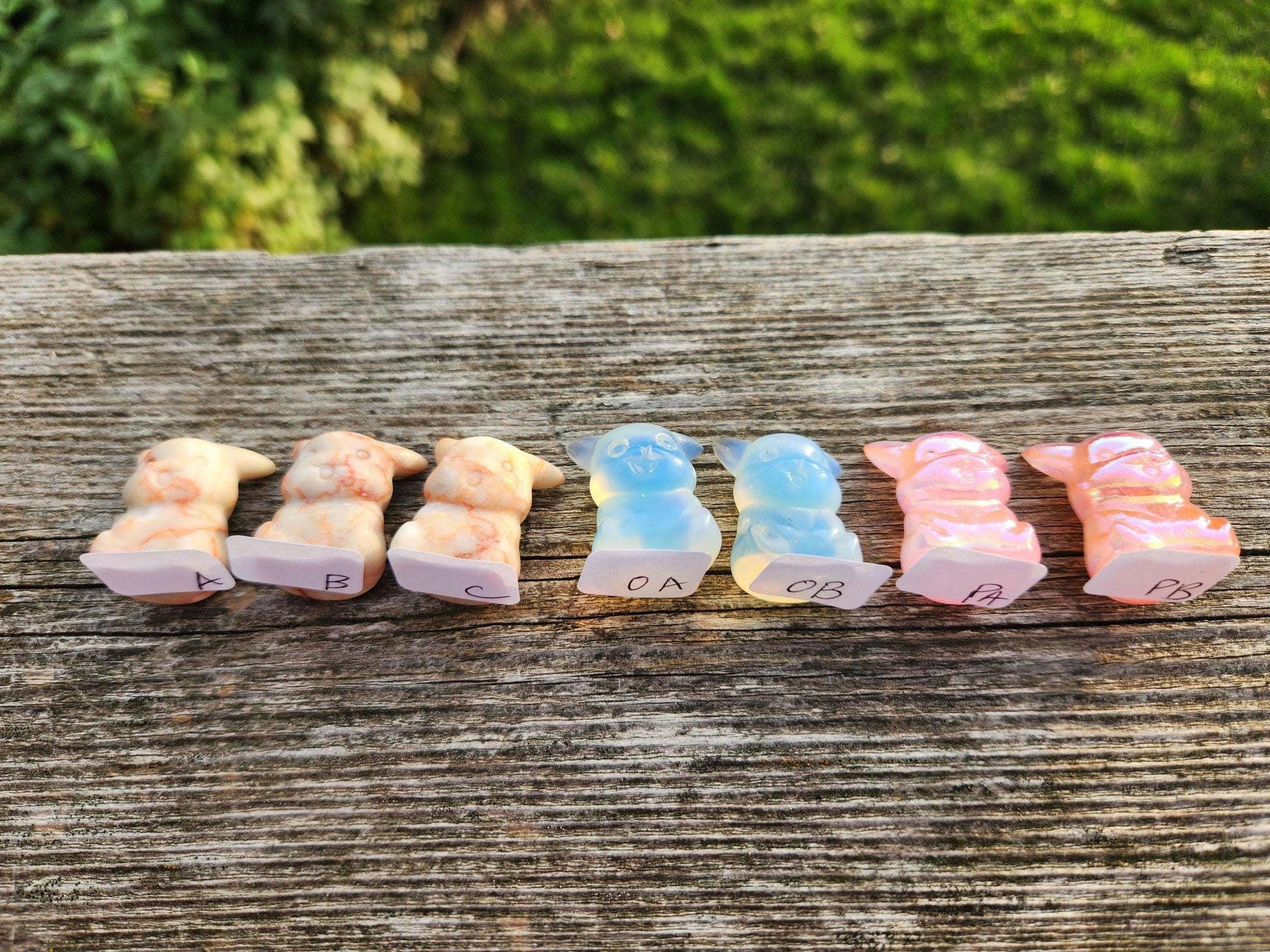 Mini Pokemon Pikachu: Pink Jasper, Opalite or Pink Opalite, One