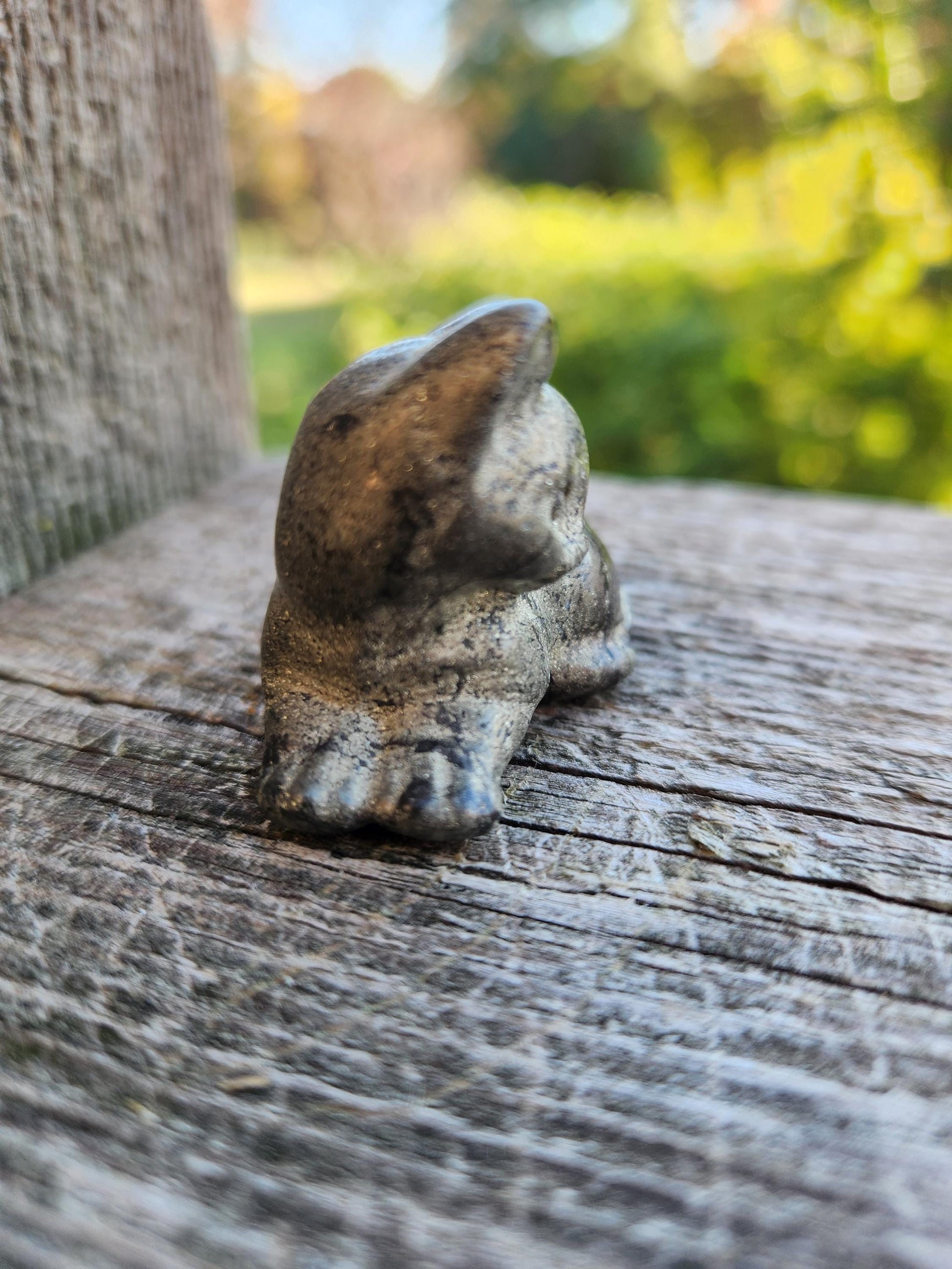 Small Pyrite Sitting Cat Carving Natural Stone Crystal