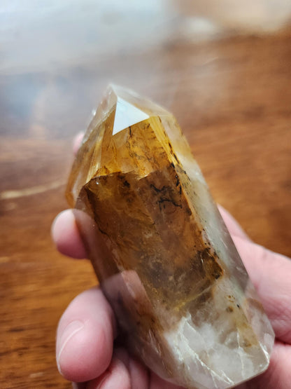 AAA Golden Healer Crystal Tower Point - Brazil Origin, Dendrite
