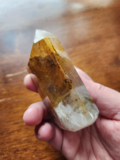 AAA Golden Healer Crystal Tower Point - Brazil Origin, Dendrite