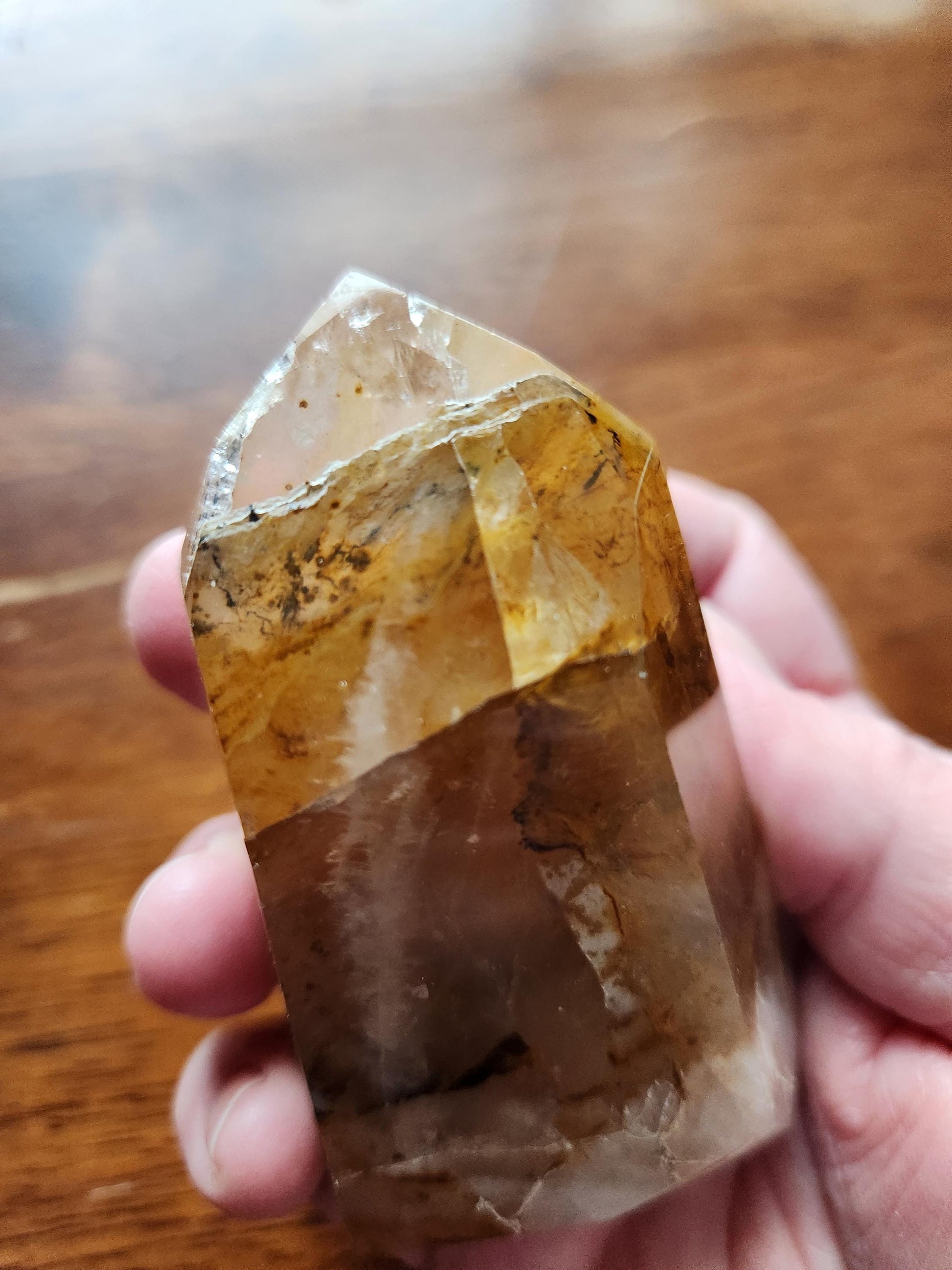 AAA Golden Healer Crystal Tower Point - Brazil Origin, Dendrite