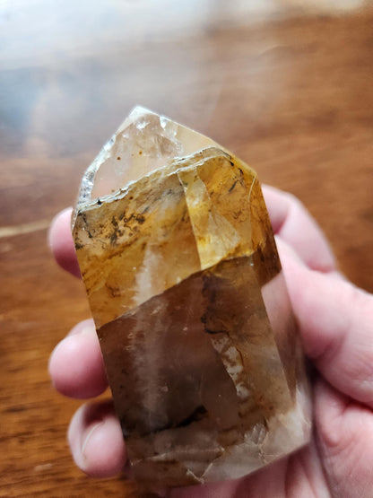 AAA Golden Healer Crystal Tower Point - Brazil Origin, Dendrite