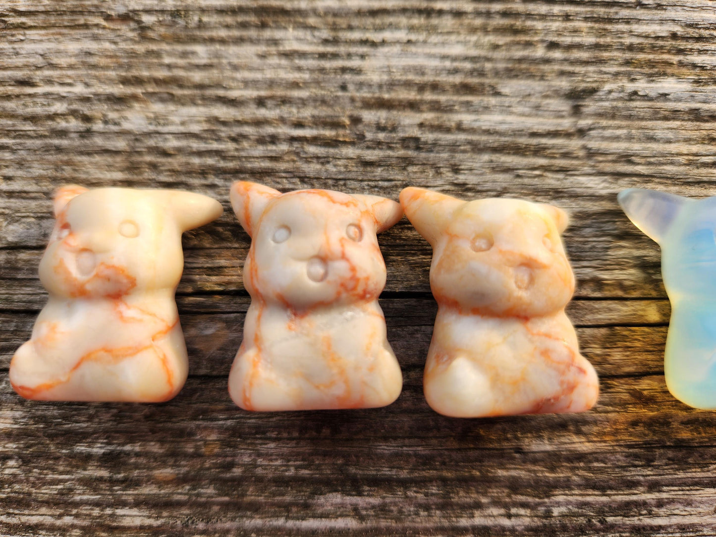 Mini Pokemon Pikachu: Pink Jasper, Opalite or Pink Opalite, One