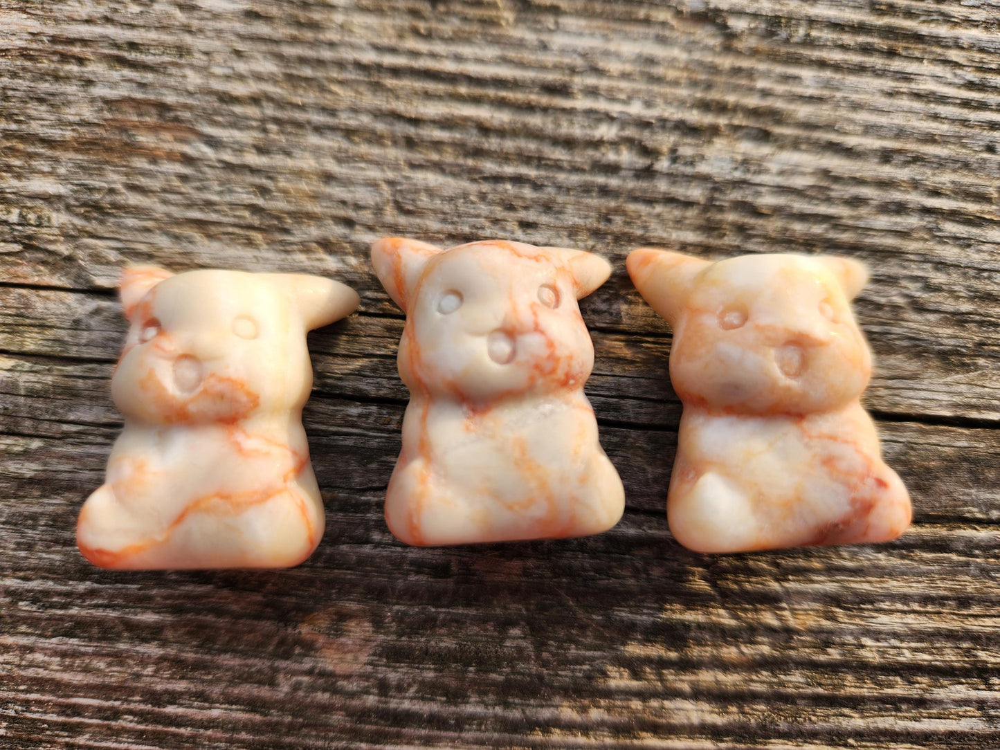 Mini Pokemon Pikachu: Pink Jasper, Opalite or Pink Opalite, One
