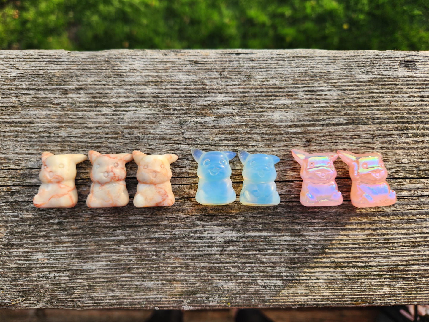 Mini Pokemon Pikachu: Pink Jasper, Opalite or Pink Opalite, One