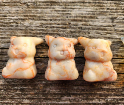 Mini Pokemon Pikachu: Pink Jasper, Opalite or Pink Opalite, One