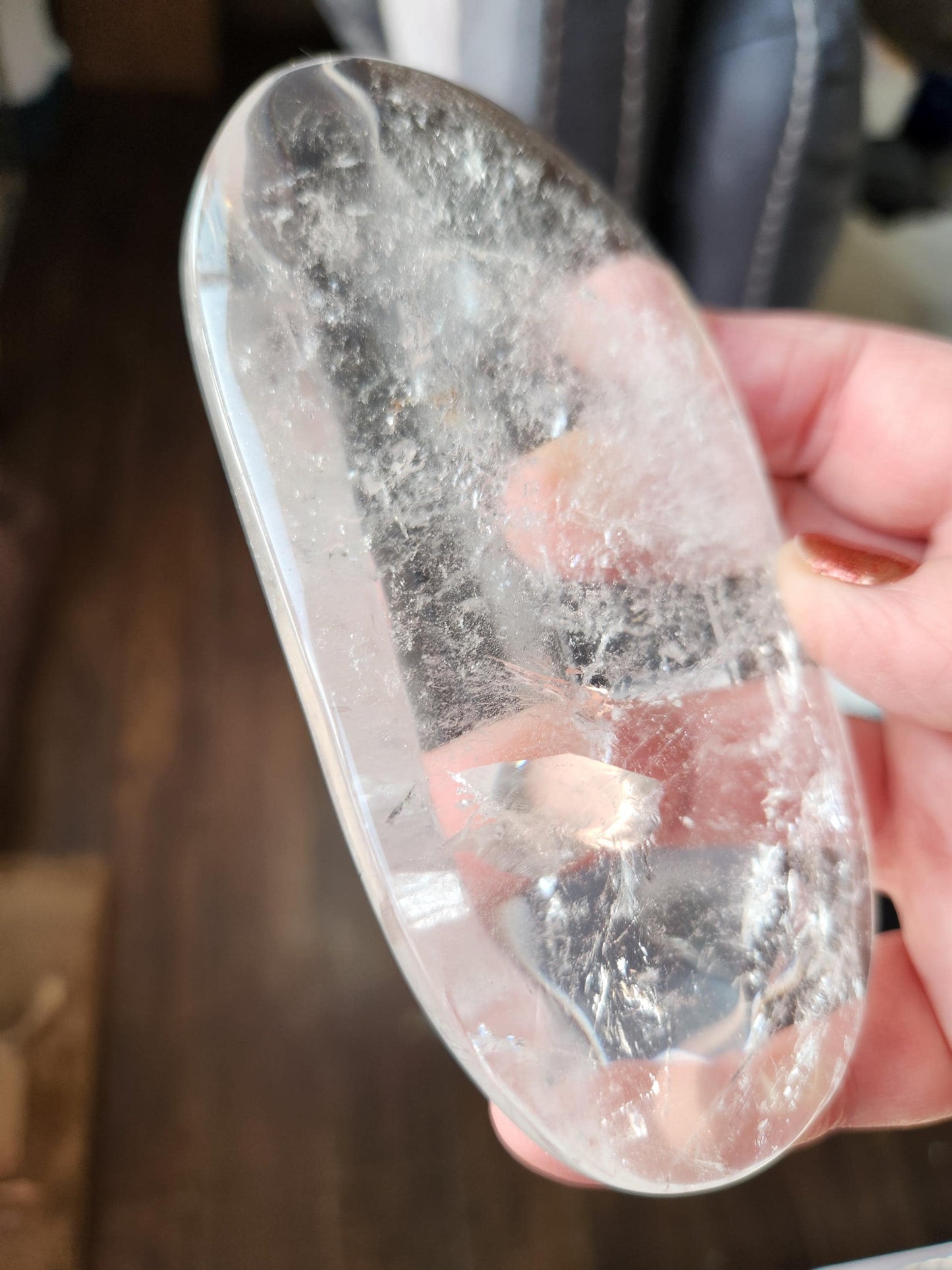 Clear Quartz Crystal Freeform Pillow, Extra Large Cab
