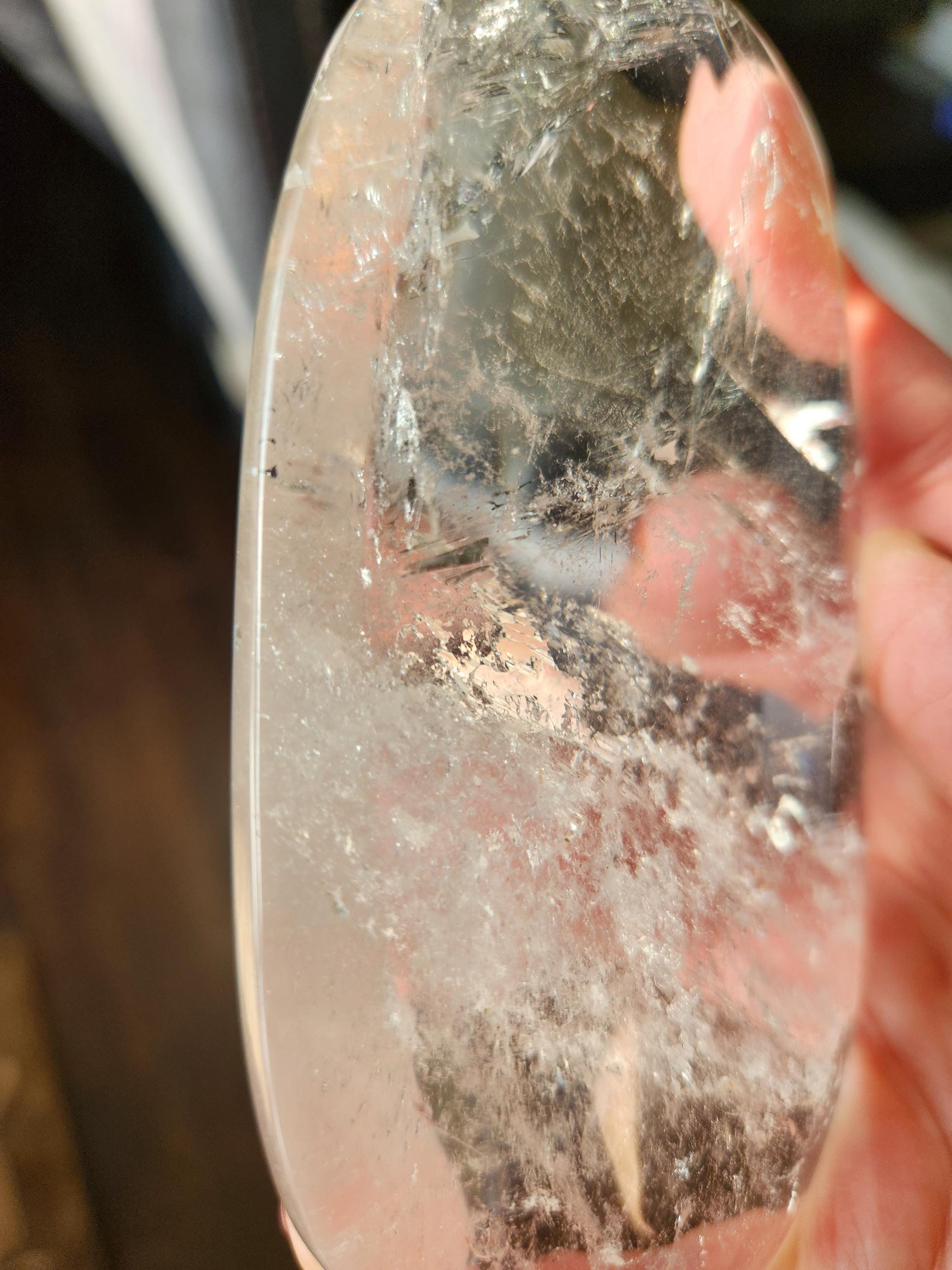 Clear Quartz Crystal Freeform Pillow, Extra Large Cab