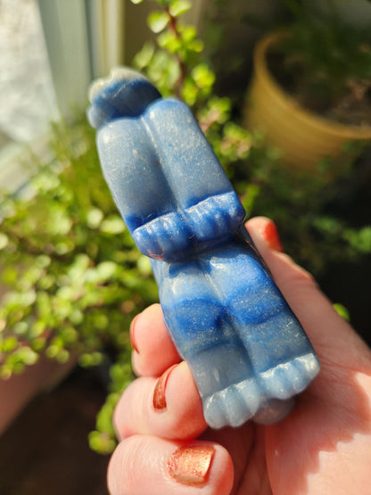 Blue Aventurine Crystal Dragon Carving - DnD, Decor