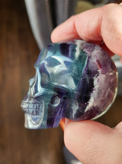 AAA Green & Purple Fluorite Crystal Skull