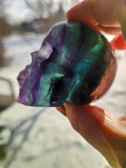 AAA Green & Purple Fluorite Crystal Skull