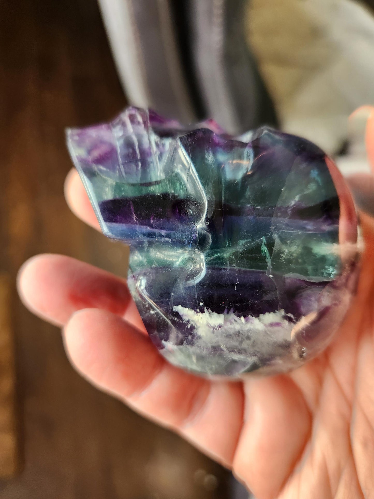 AAA Green & Purple Fluorite Crystal Skull