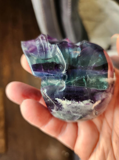 AAA Green & Purple Fluorite Crystal Skull