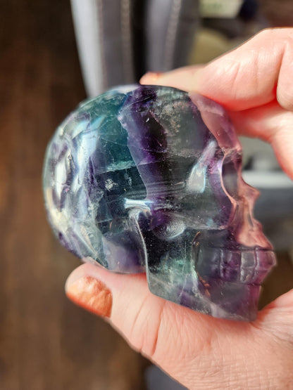 AAA Green & Purple Fluorite Crystal Skull