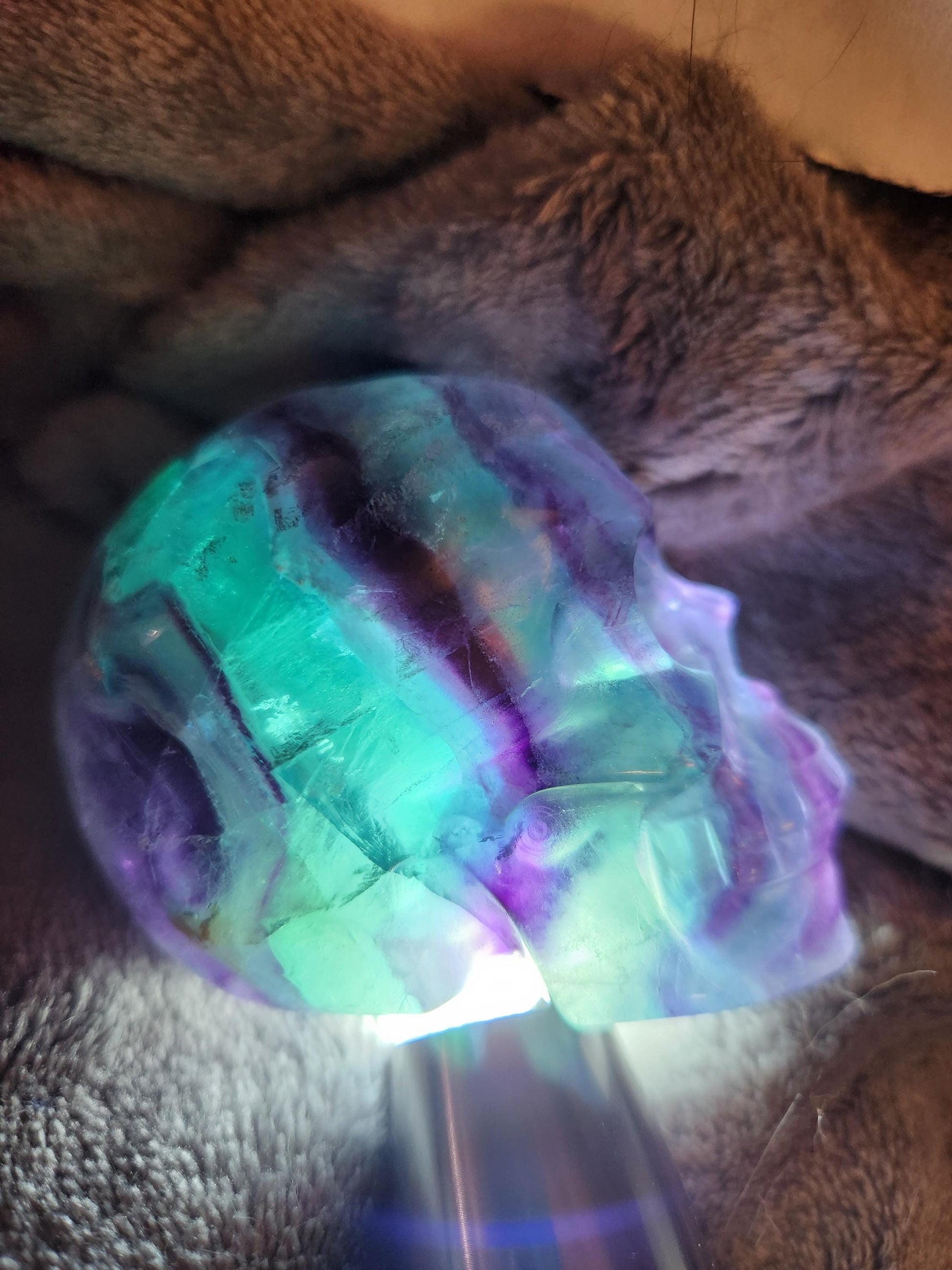 AAA Green & Purple Fluorite Crystal Skull