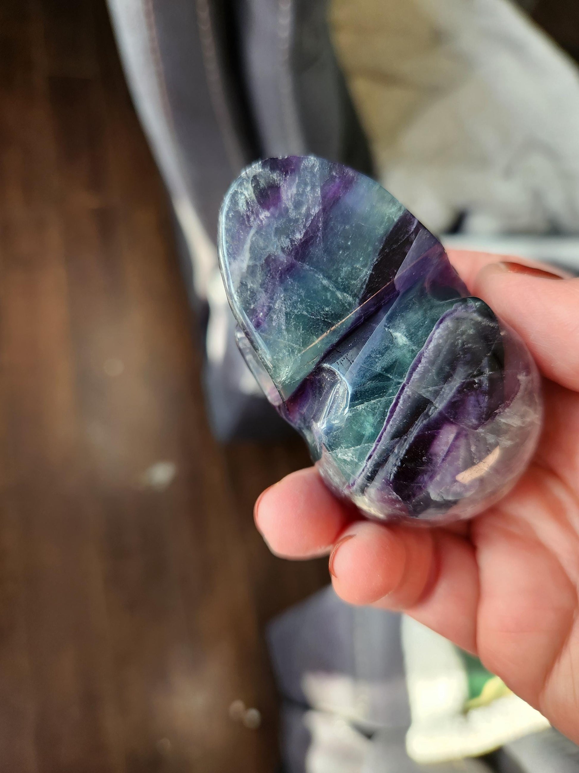 AAA Green & Purple Fluorite Crystal Skull