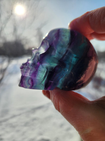 AAA Green & Purple Fluorite Crystal Skull