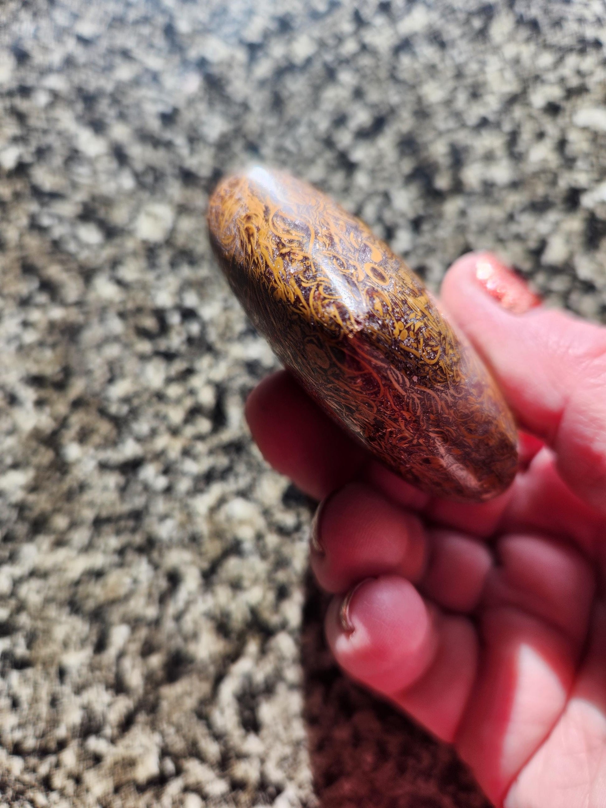 Polished Sanskrit Jasper Crystal Heart: Rare