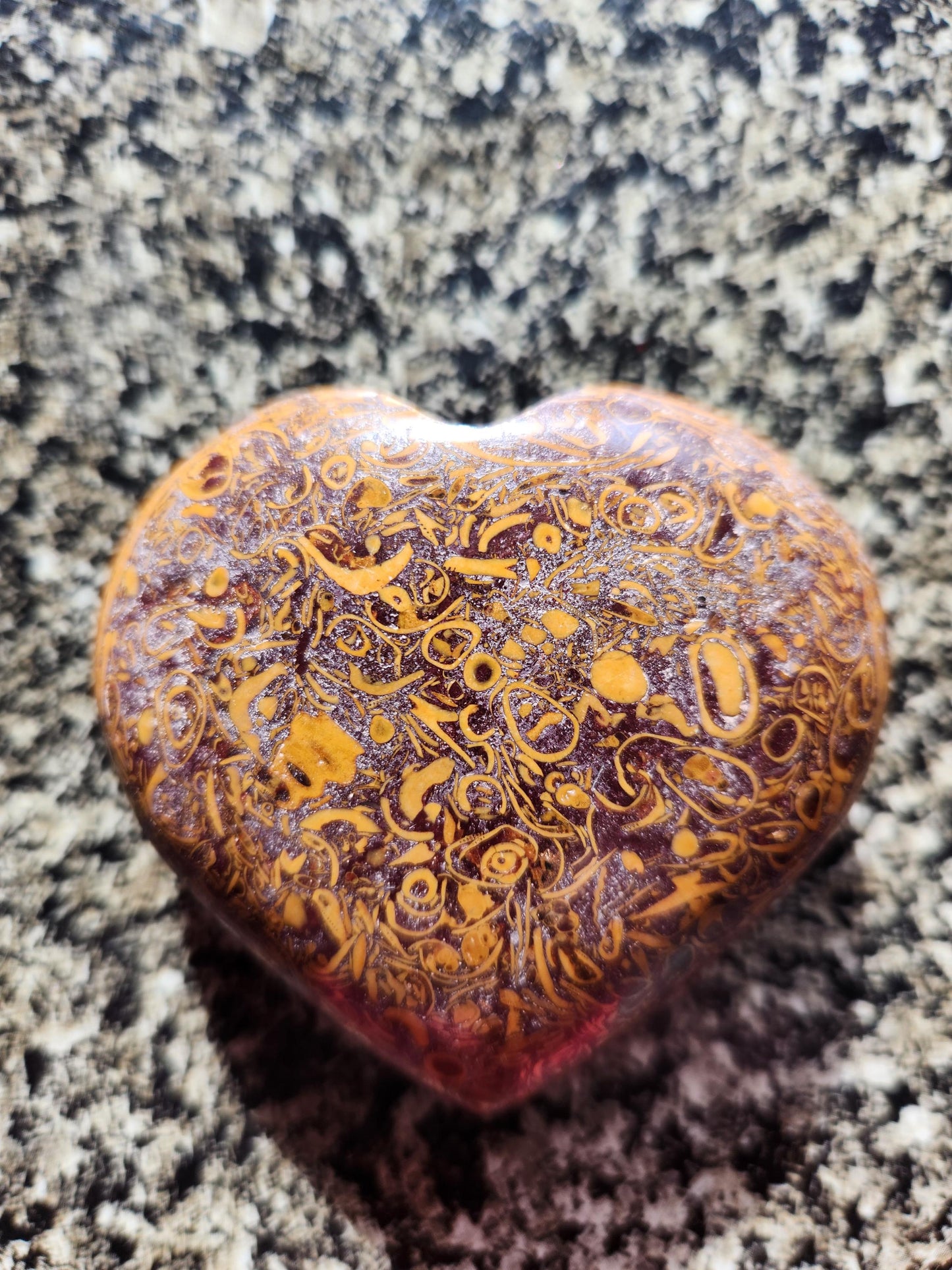 Polished Sanskrit Jasper Crystal Heart: Rare