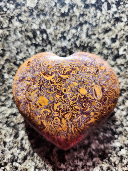 Polished Sanskrit Jasper Crystal Heart: Rare
