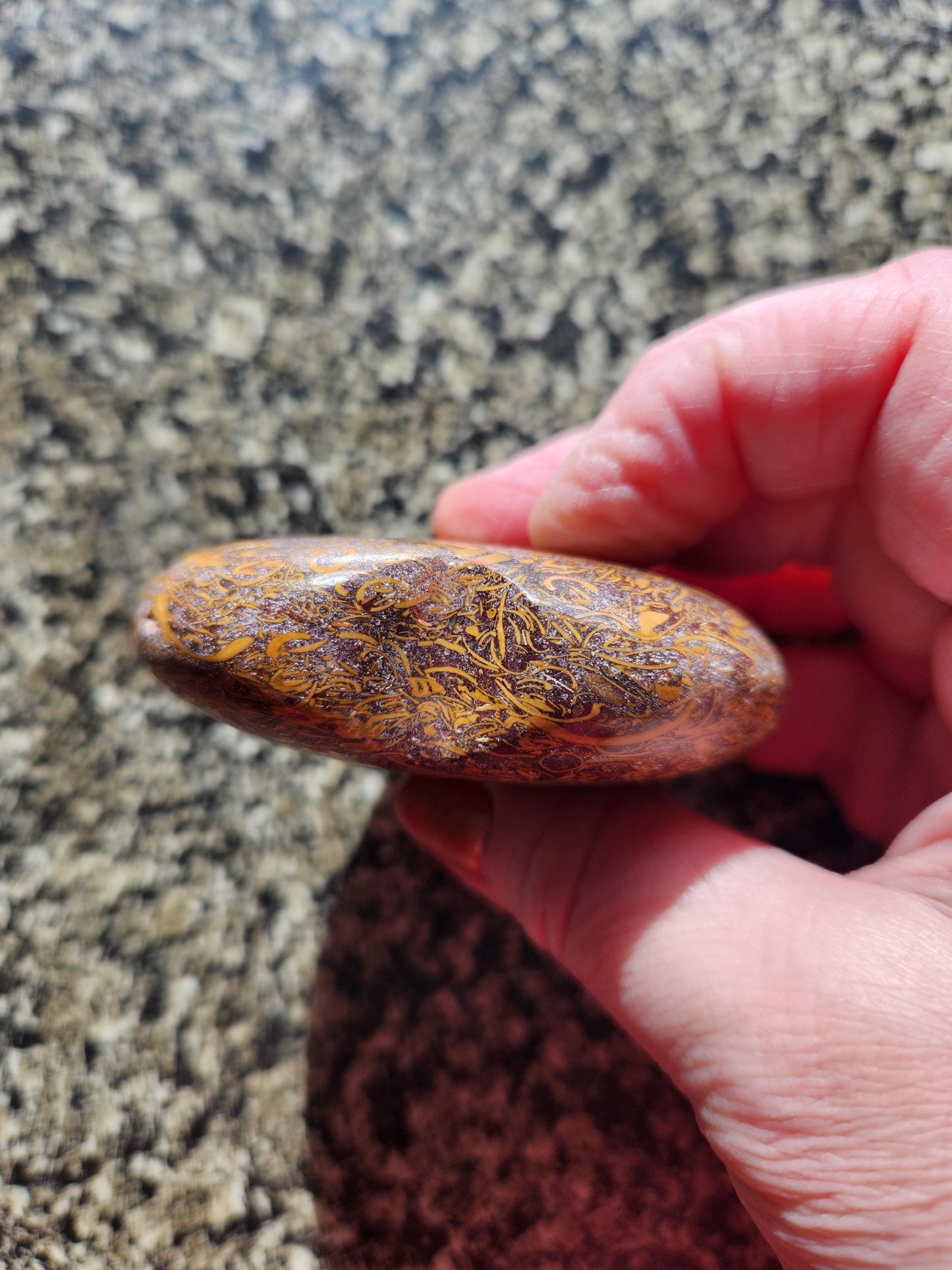 Polished Sanskrit Jasper Crystal Heart: Rare