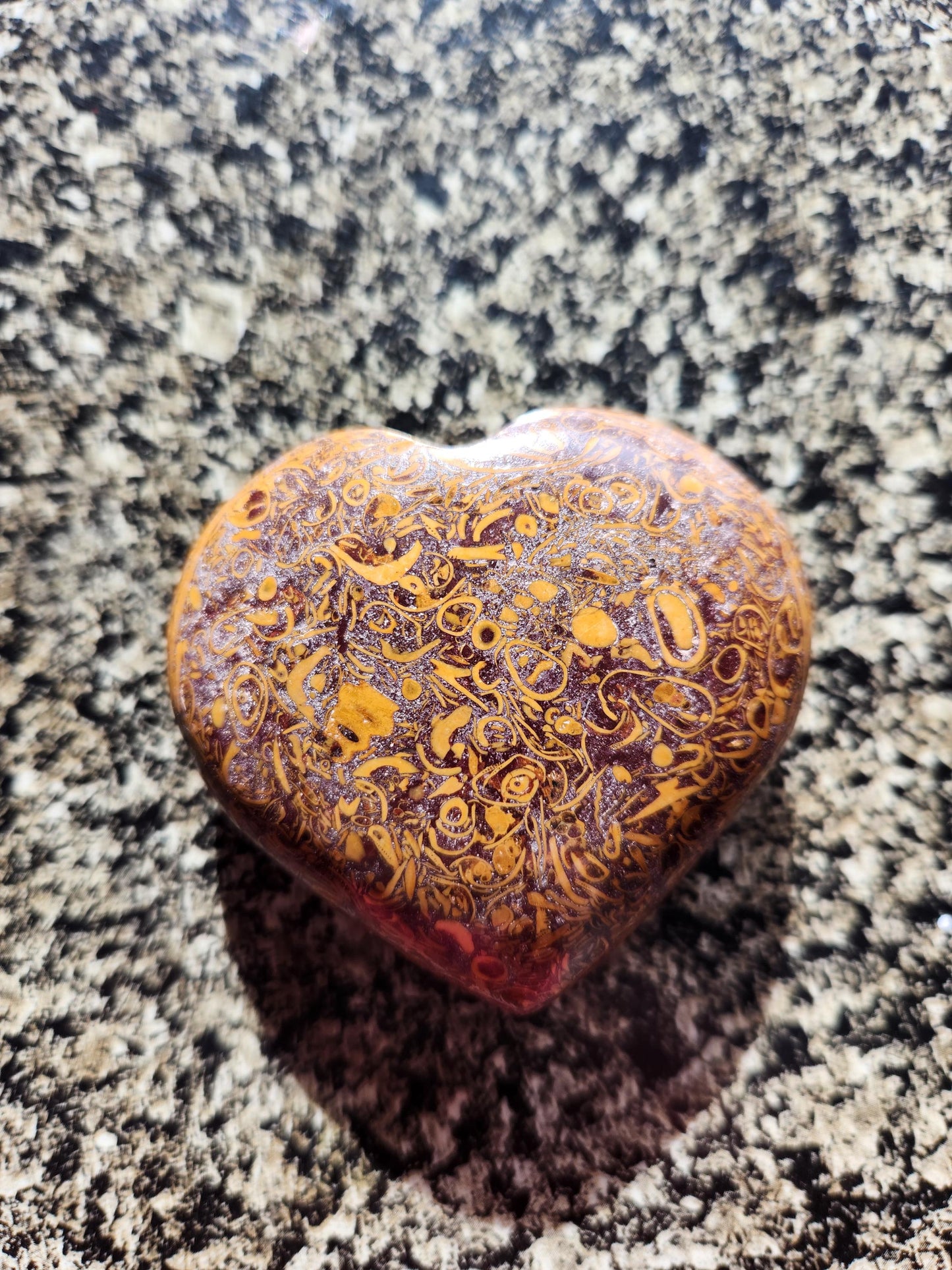 Polished Sanskrit Jasper Crystal Heart: Rare