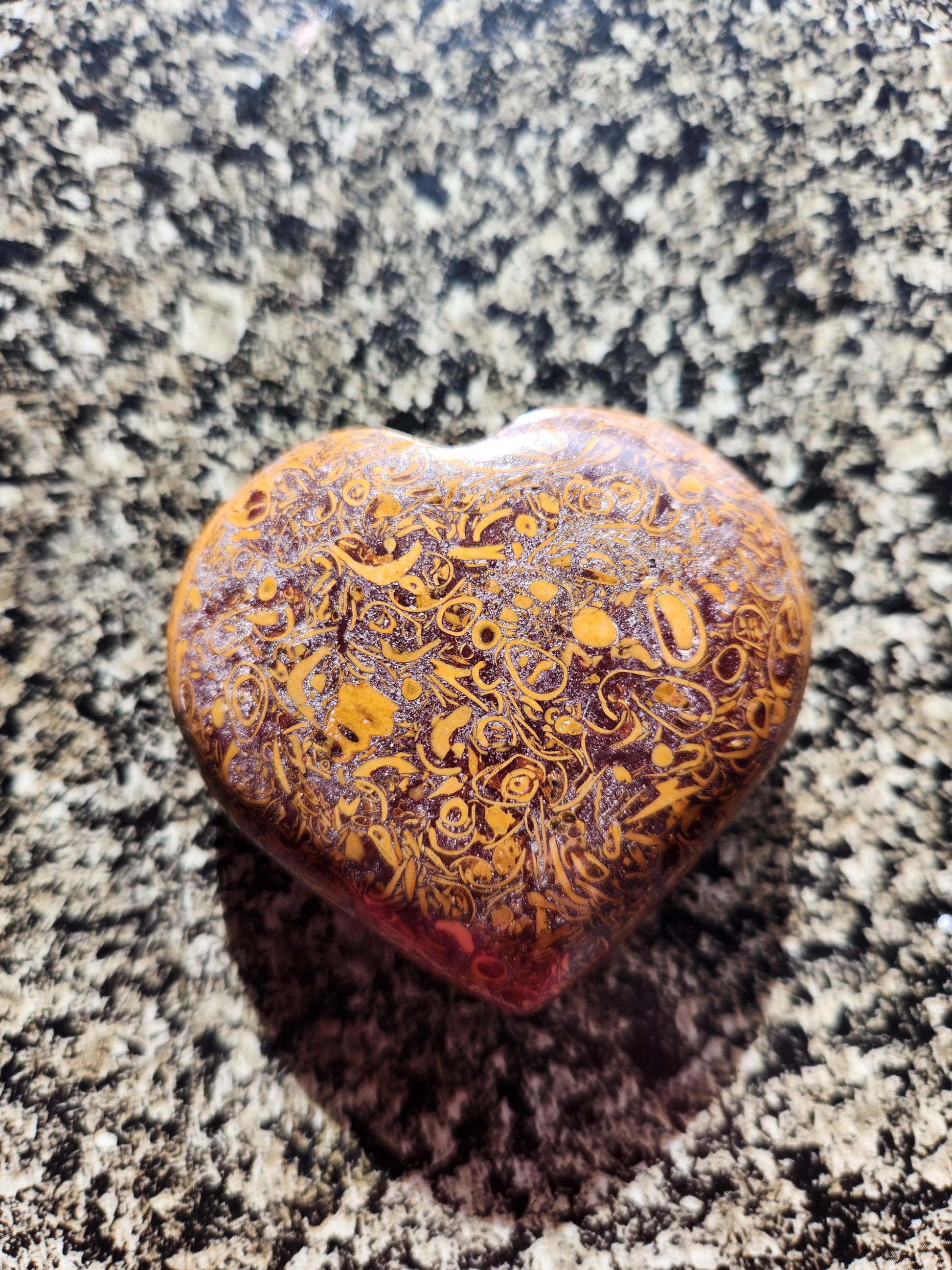 Polished Sanskrit Jasper Crystal Heart: Rare