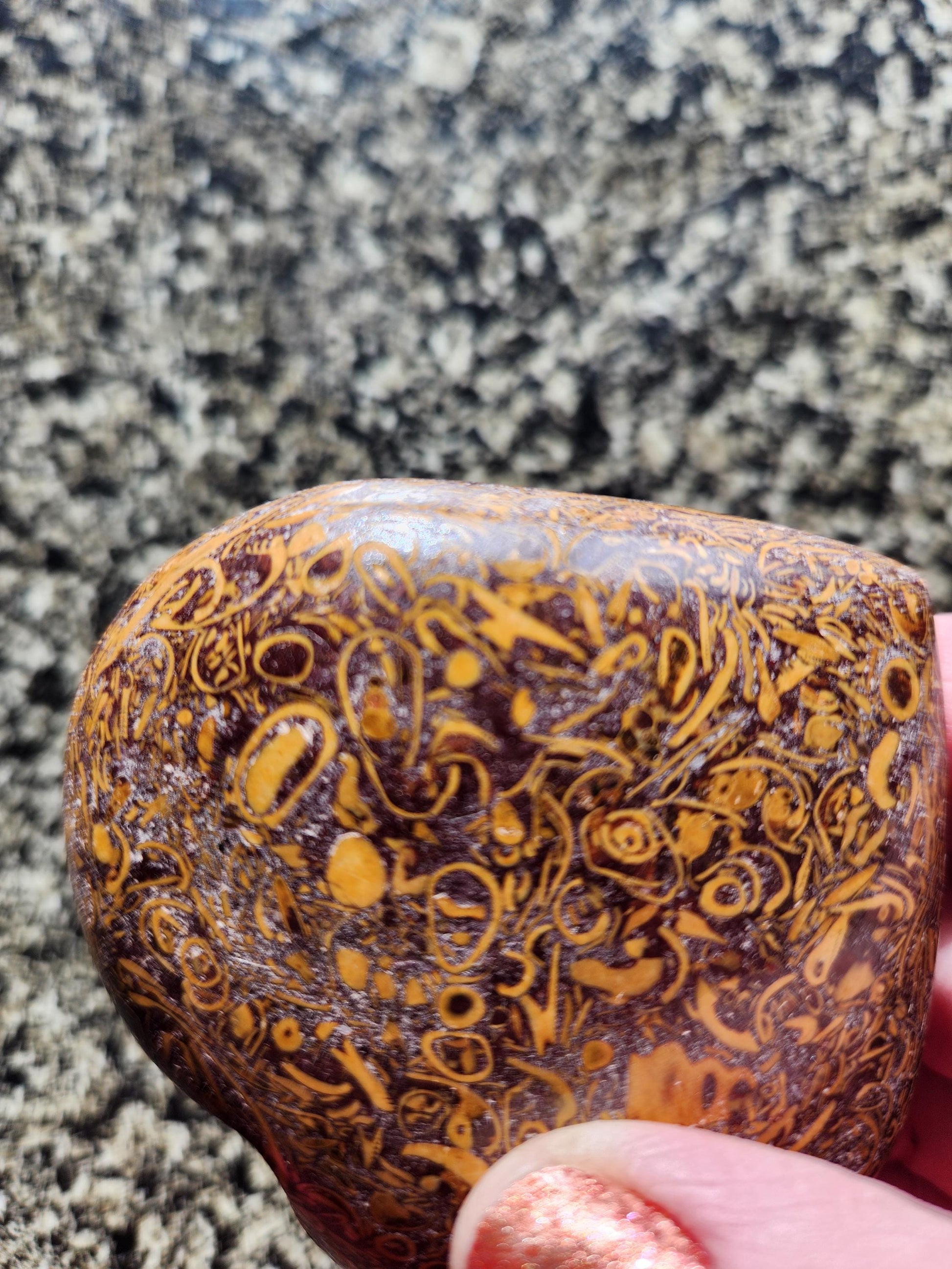 Polished Sanskrit Jasper Crystal Heart: Rare