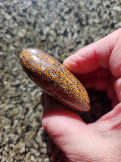 Polished Sanskrit Jasper Crystal Heart: Rare