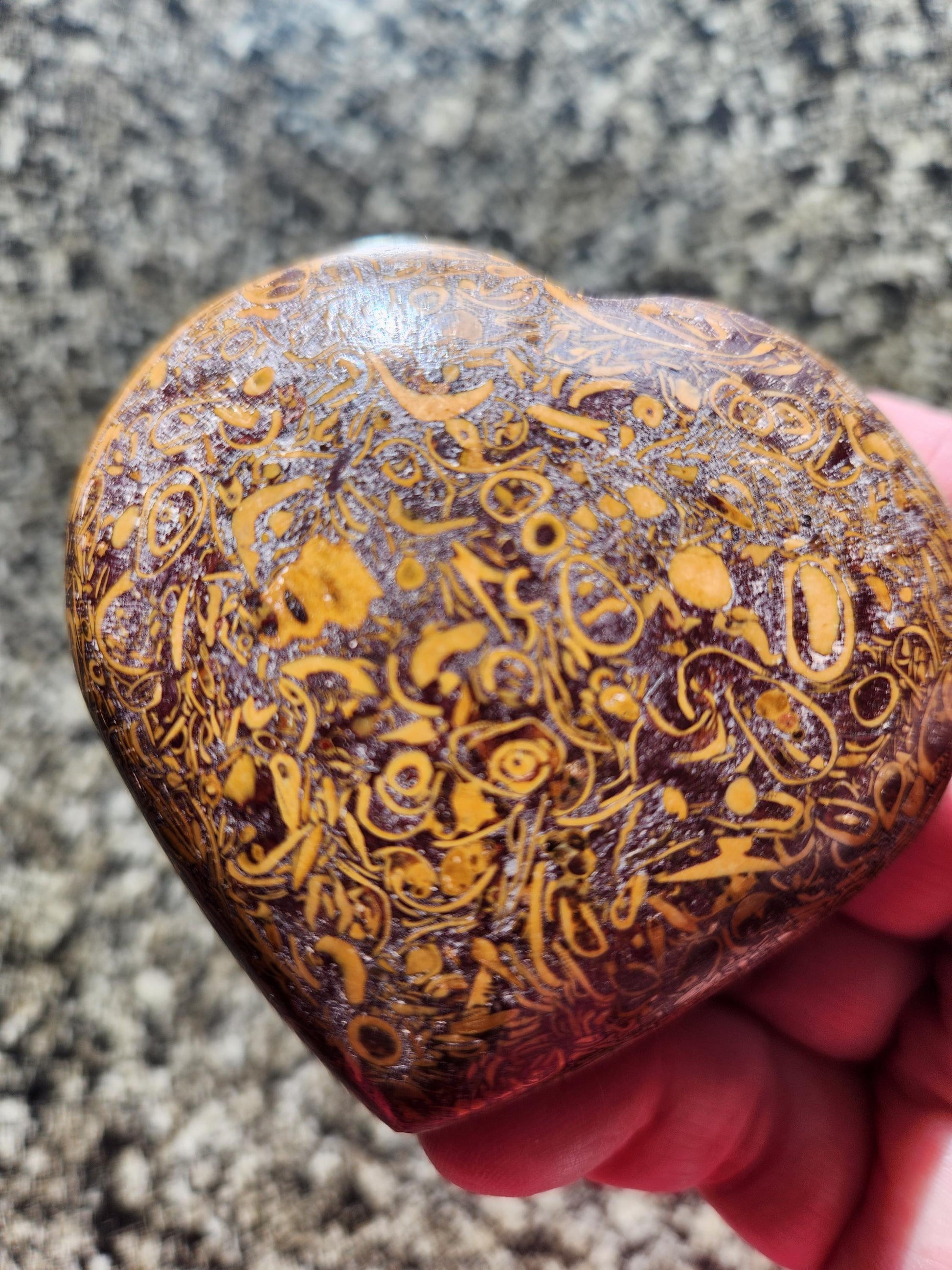 Polished Sanskrit Jasper Crystal Heart: Rare