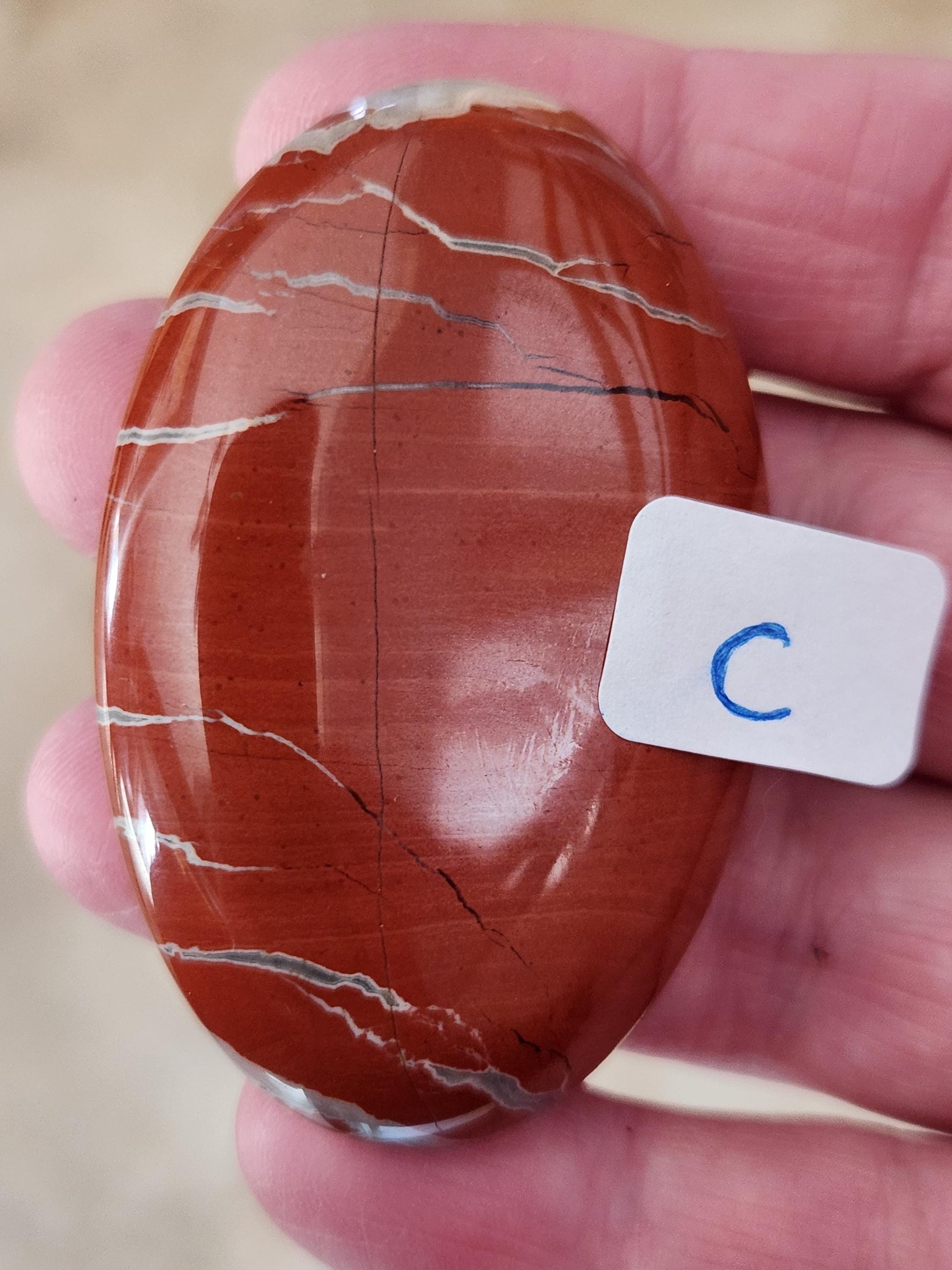 AAA Red Jasper Crystal Palm, One