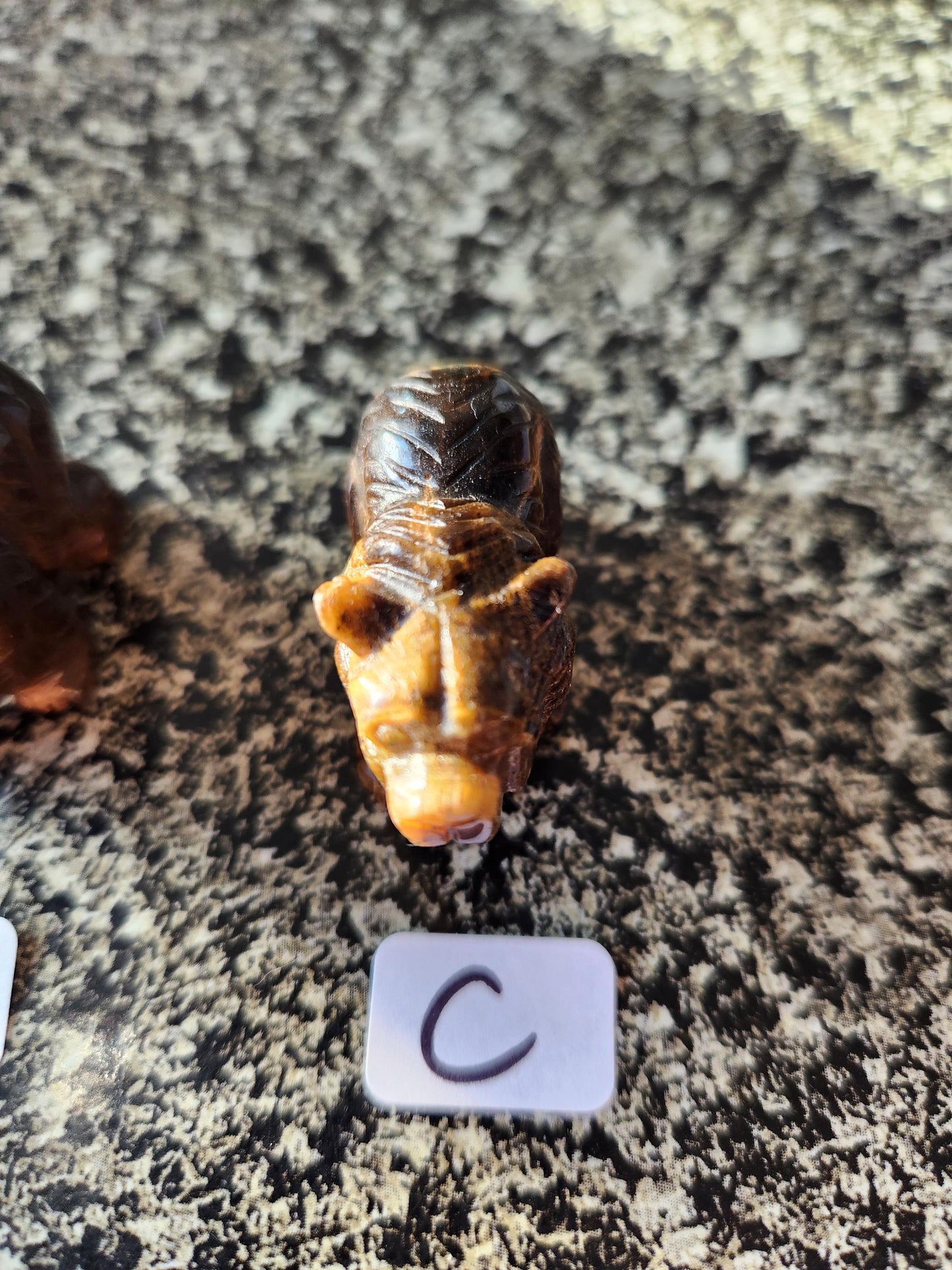 Carved Golden Tiger Eye Mini Bear, All Natural Crystal, One