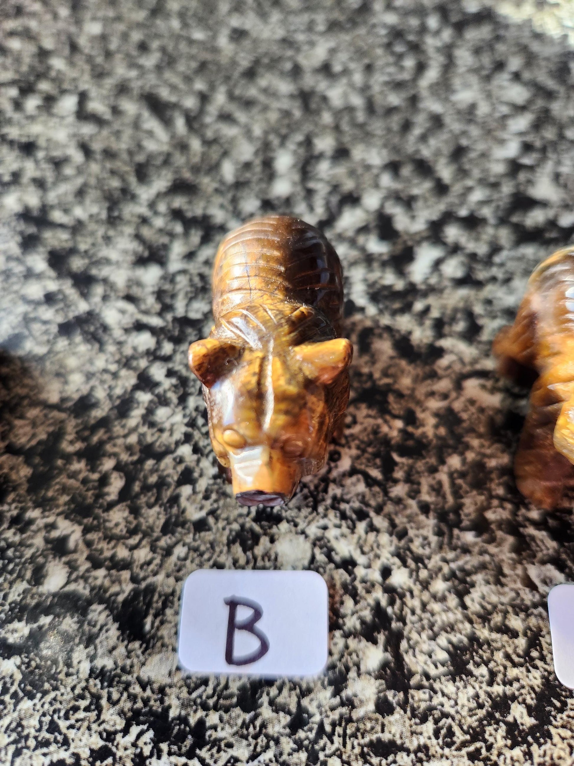 Carved Golden Tiger Eye Mini Bear, All Natural Crystal, One
