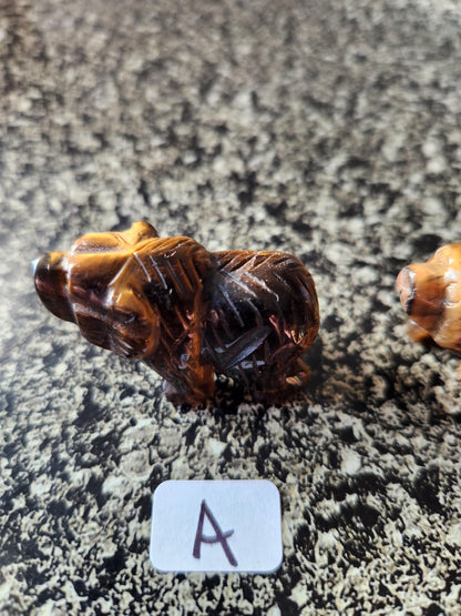 Carved Golden Tiger Eye Mini Bear, All Natural Crystal, One