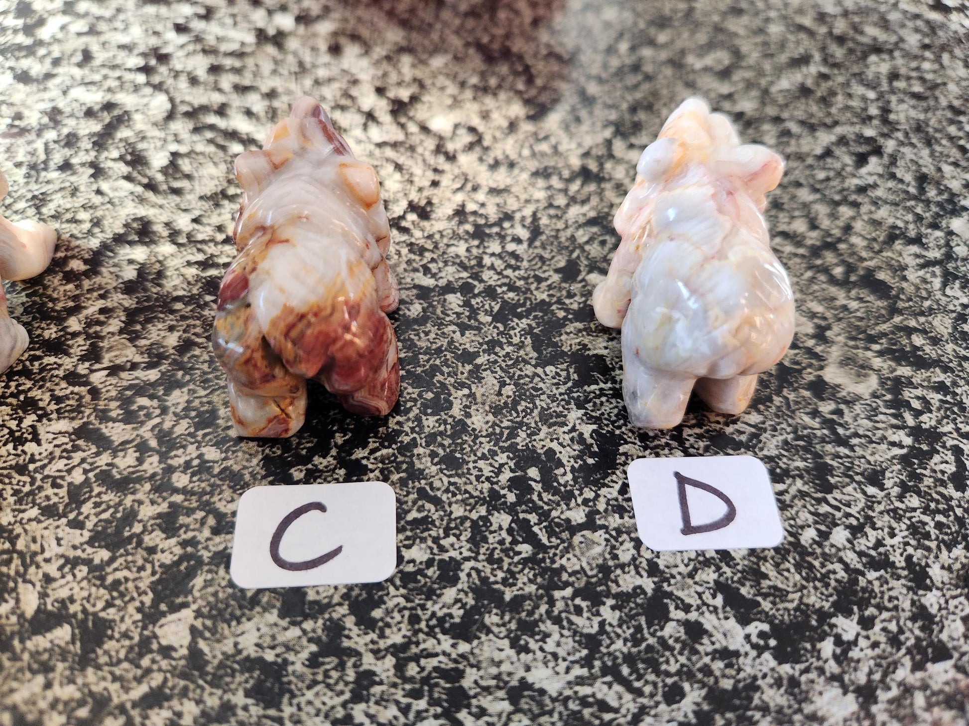Carved Crazy Lace Agate Mini Bear, All Natural Crystal, One
