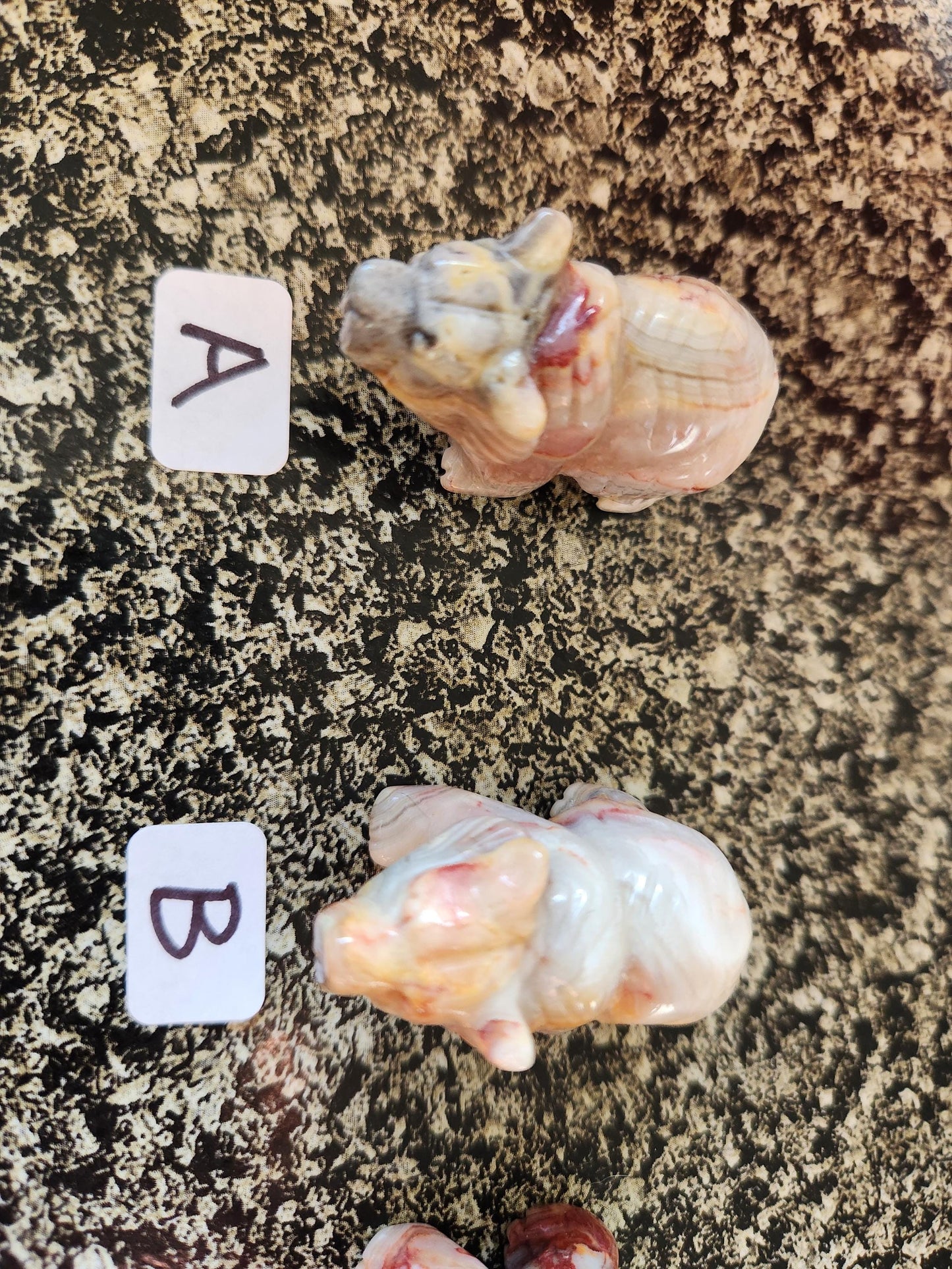 Carved Crazy Lace Agate Mini Bear, All Natural Crystal, One
