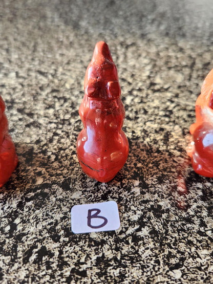 Carved Red Jasper Howling Wolf, All Natural Crystal, One