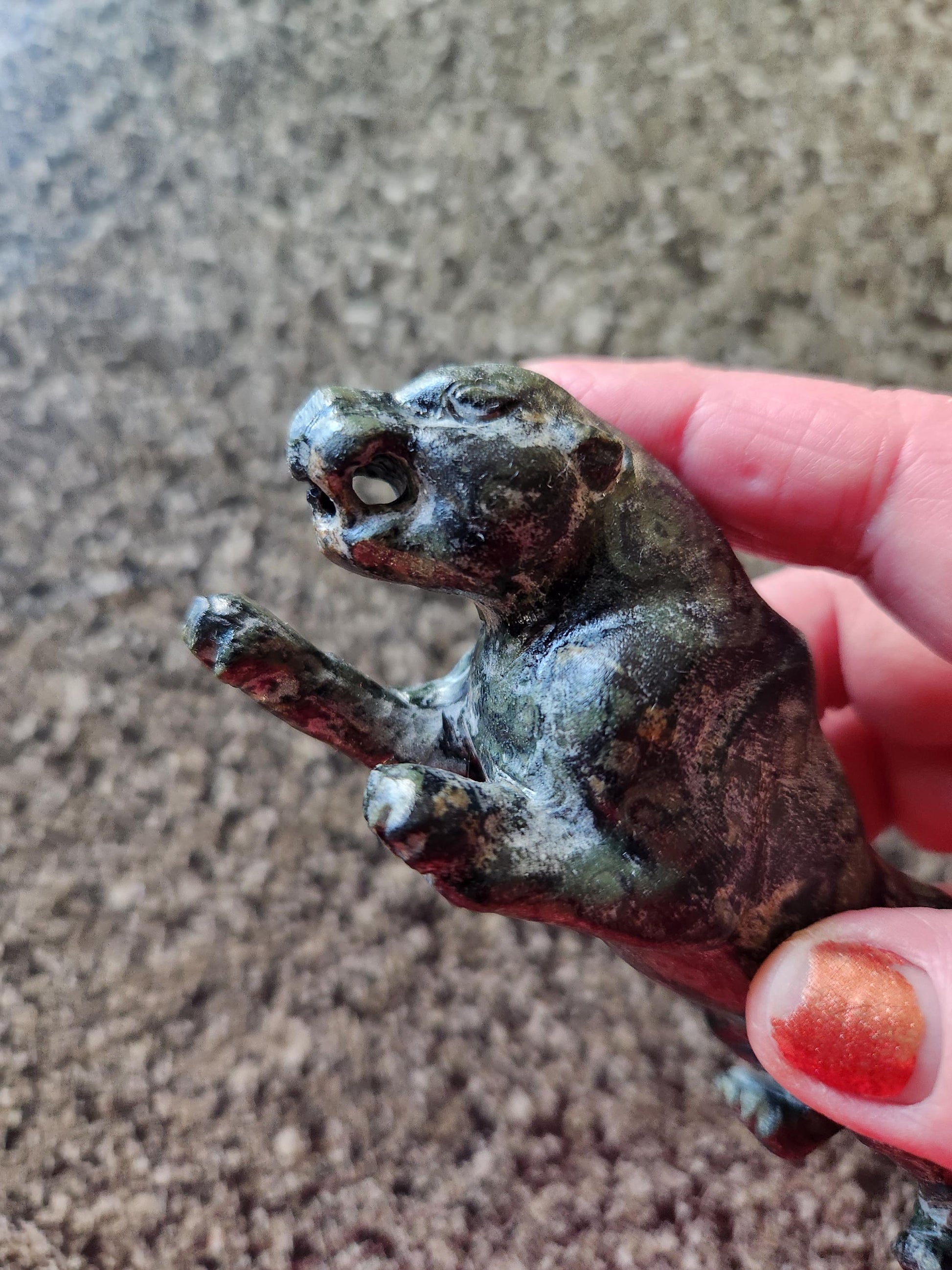 Jaguar Carved Kambaba Jasper Stone Natural Stone Crystal, Big Cat