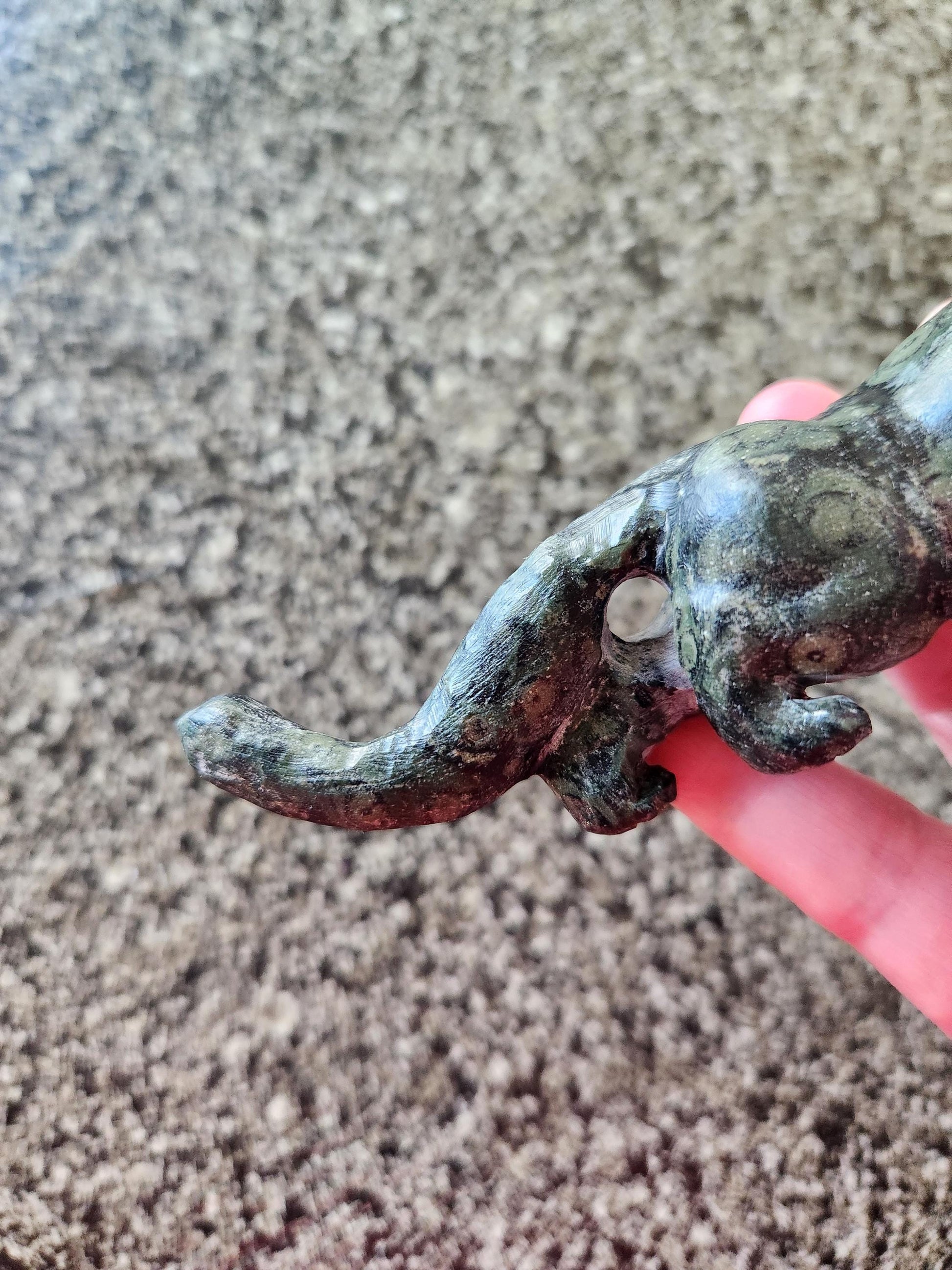Jaguar Carved Kambaba Jasper Stone Natural Stone Crystal, Big Cat